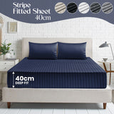 Extra Deep Stripe Fitted Sheets 40CM