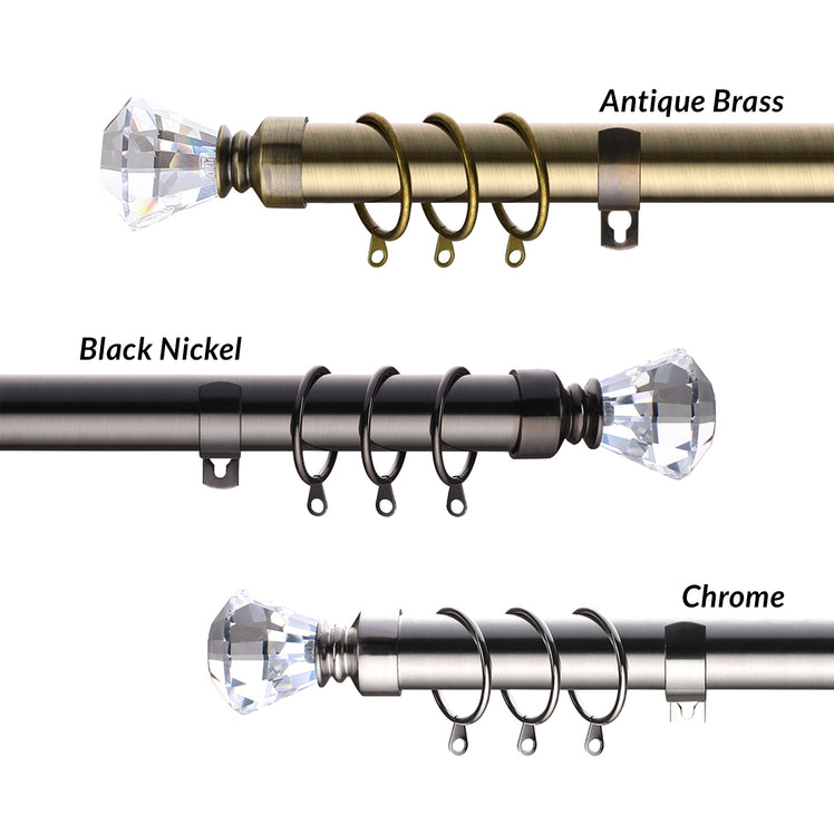 Extendable Sapphire Diamond Curtain Pole Set
