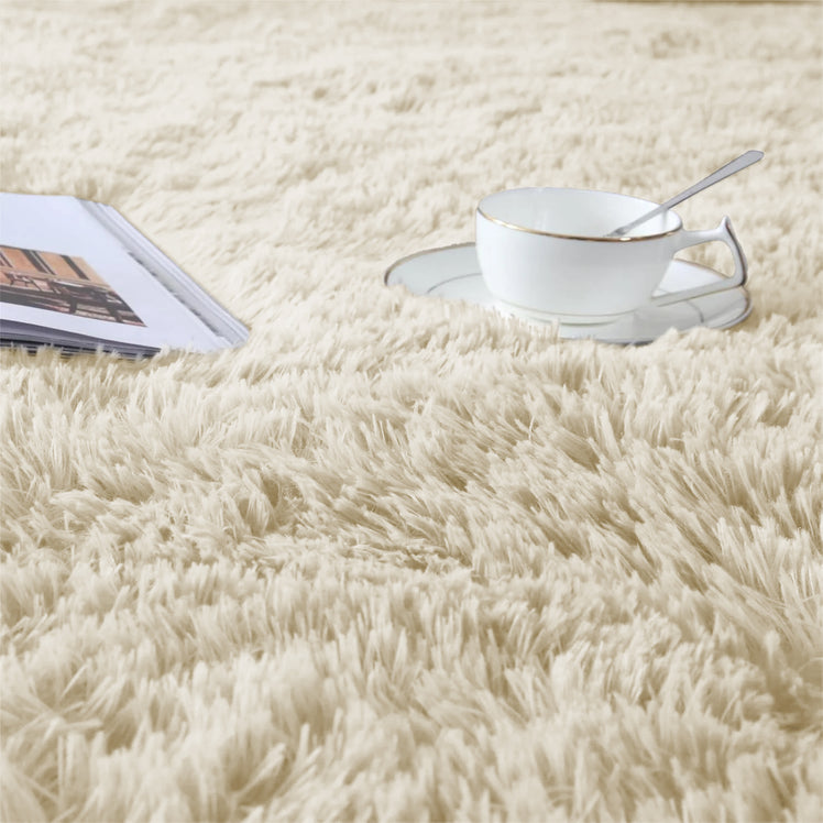 Faux Fur Anti Slip Soft Plush Shaggy Rug Cream