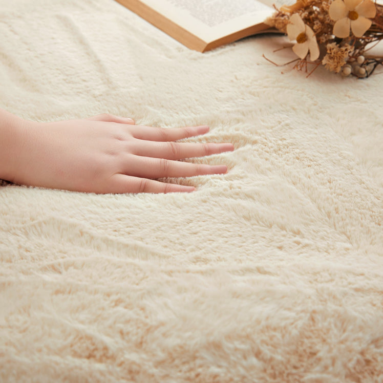 Beige Rabbit Fur Rug