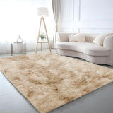 Faux Fur Anti Slip Soft Plush Shaggy Rug Tie Dye Cream