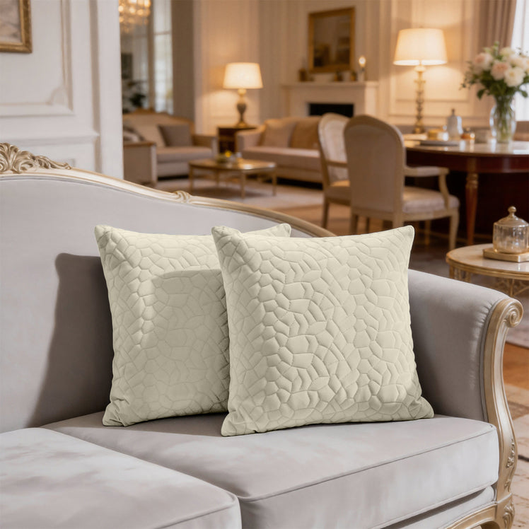 Velvet Embossed Pattern Cushion Covers Pebbles