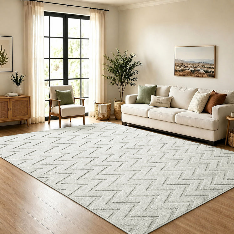 Modern Chevron Zig Zag Pattern Area Rug & Runner