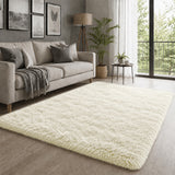 Cream Shaggy Rug Faux Fur Soft & Plush