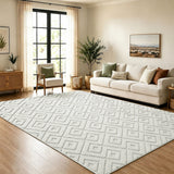 Modern Geometric Tufted Non-Slip High-Low Pattern Rugs