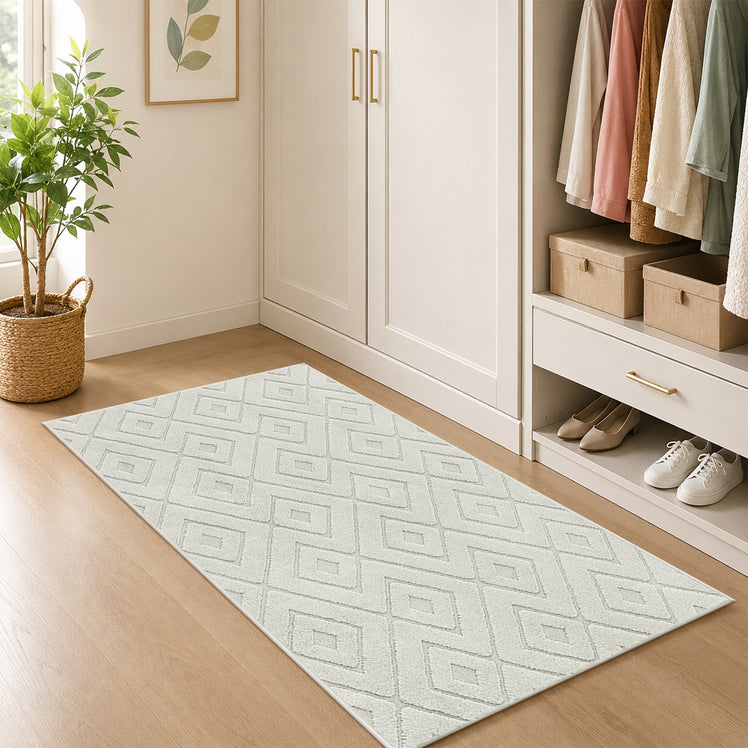 Modern Geometric Tufted Non-Slip High-Low Pattern Rugs
