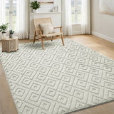 Modern Geometric Tufted Non-Slip High-Low Pattern Rugs