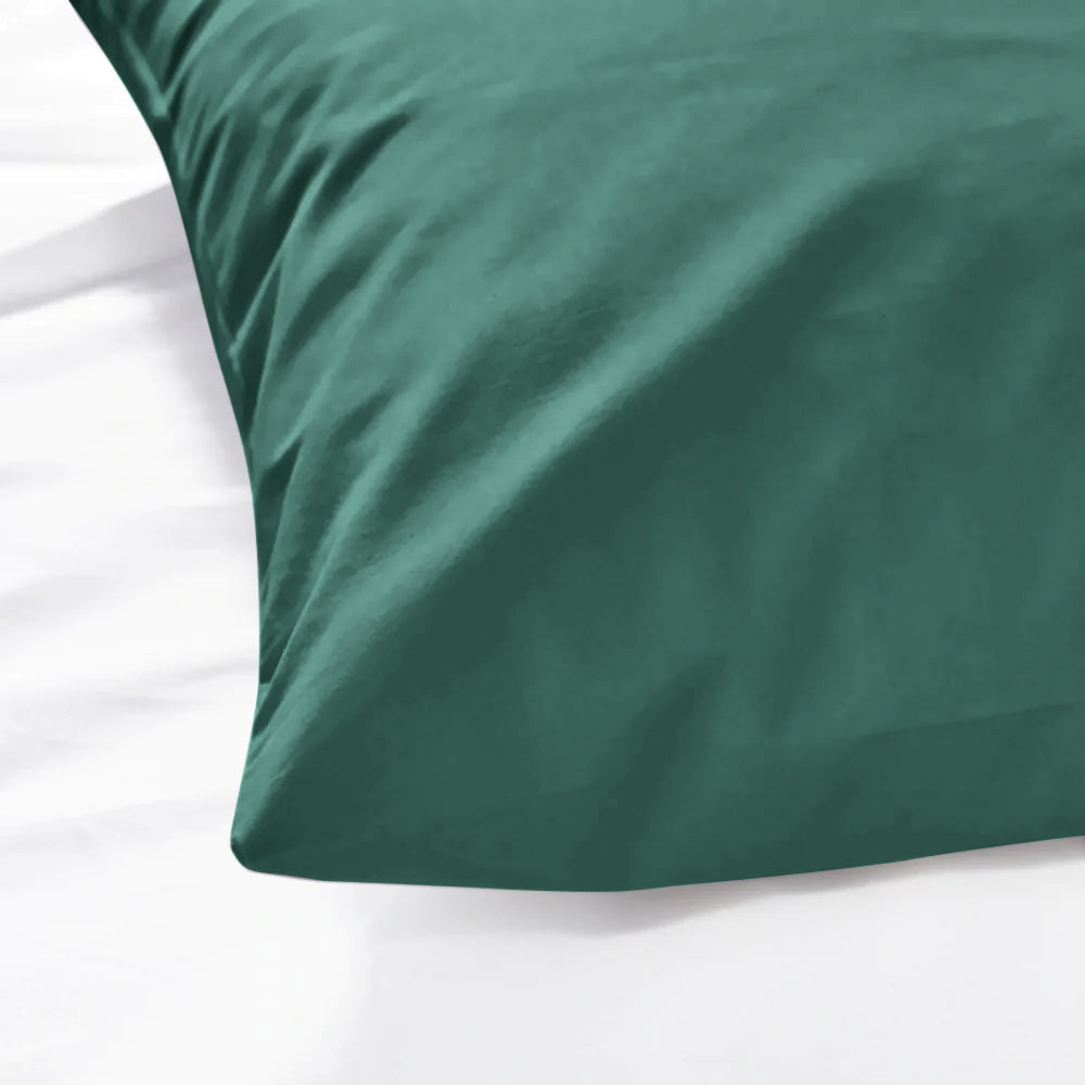 Emerald Green Pillow Cases Plain Pair
