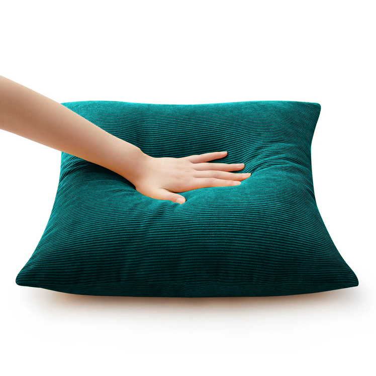 Velvet Corduroy Cushion Covers Emerald Green