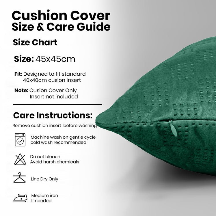 Velvet Embossed Pattern Cushion Covers Check
