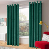Green Velvet Eyelet Curtains