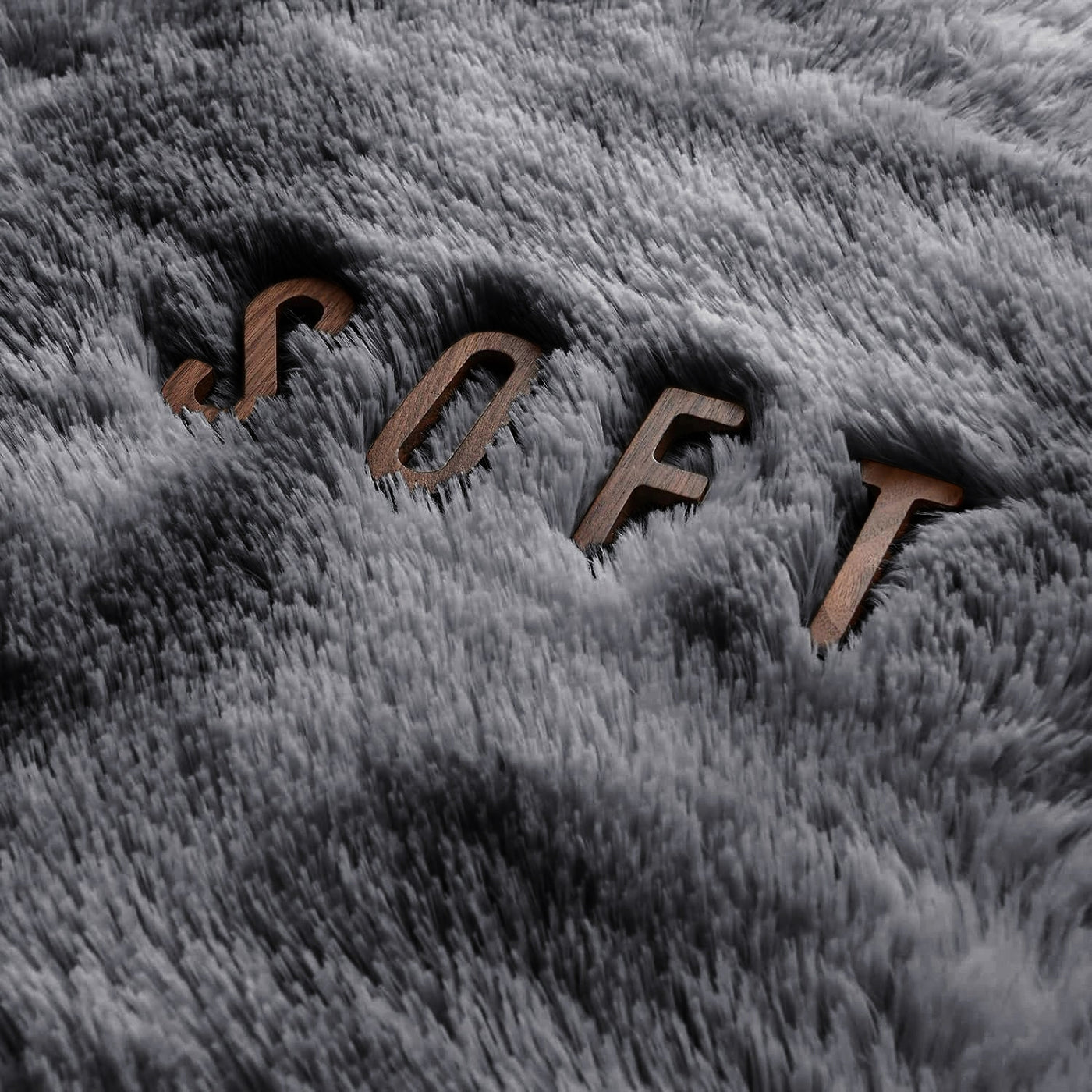 Large Grey Shaggy Rug Faux Fur Soft Fluffy