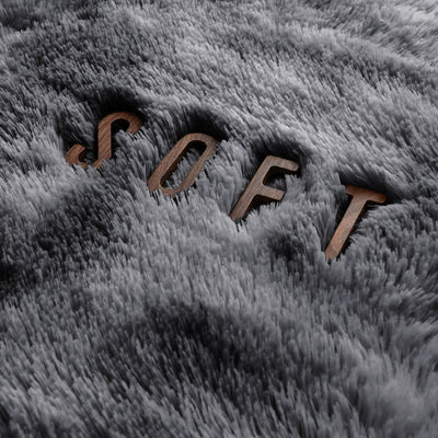 Large Grey Shaggy Rug Faux Fur Soft Fluffy