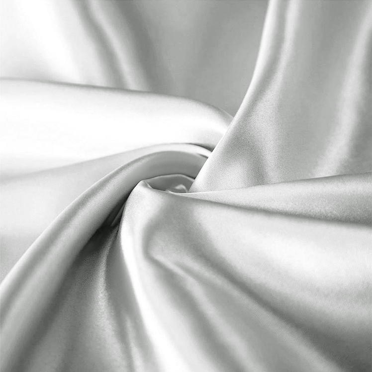 Satin Silk Pillowcases Pair Grey