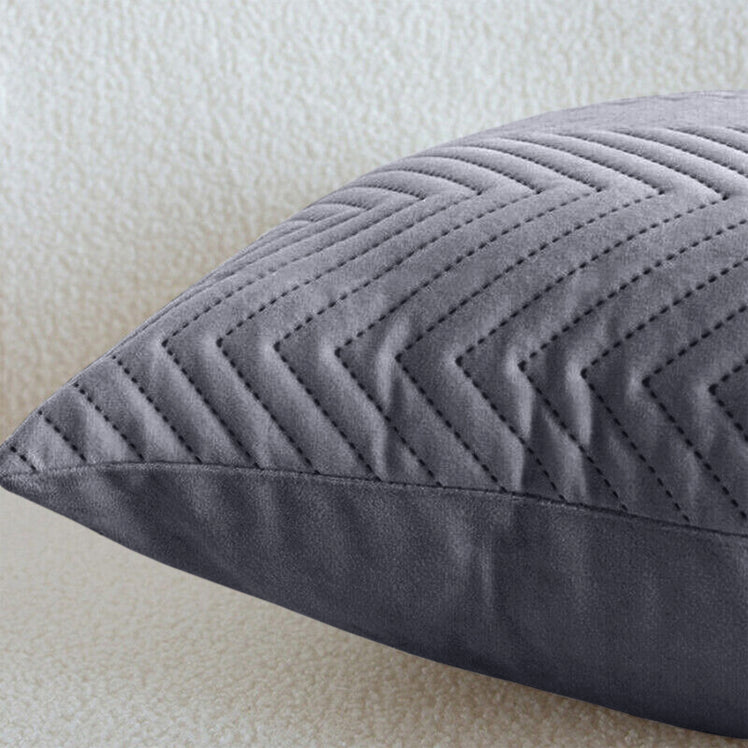 Quilted Embossed Wave Striped Cushion Covers