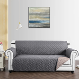 grey and beige colour sofa cover