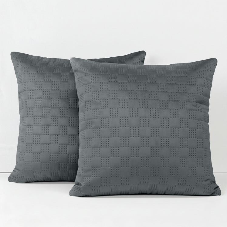 Velvet Embossed Pattern Cushion Covers Check