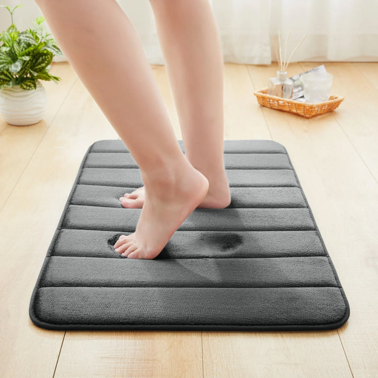 Memory Foam Bath Mat Grey