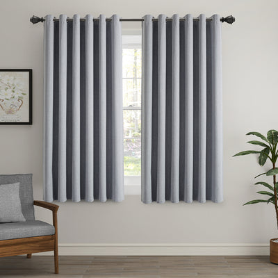 Blackout Linen Curtains, Eyelet Design - Thick & Heavy