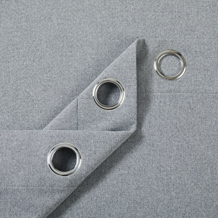 Blackout Linen Curtains, Eyelet Design - Thick & Heavy