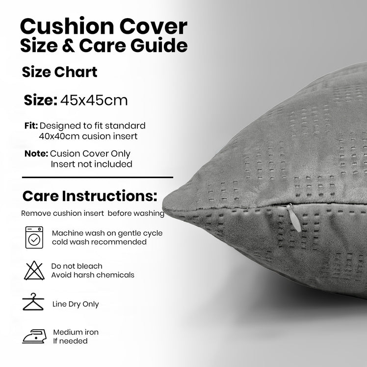 Velvet Embossed Pattern Cushion Covers Check