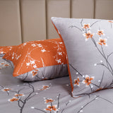 Printed Duvet Cover Set Rust Flower