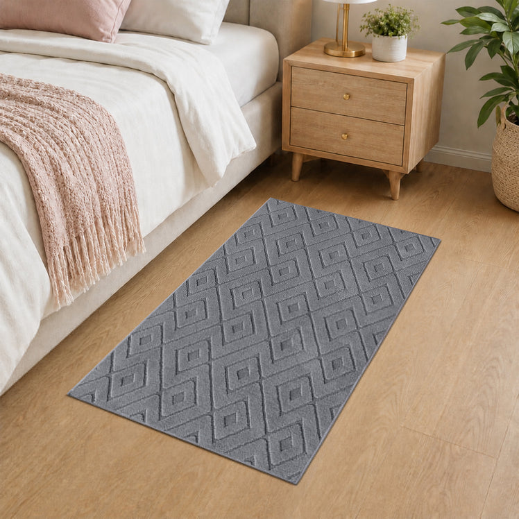 Modern Geometric Tufted Non-Slip High-Low Pattern Rugs
