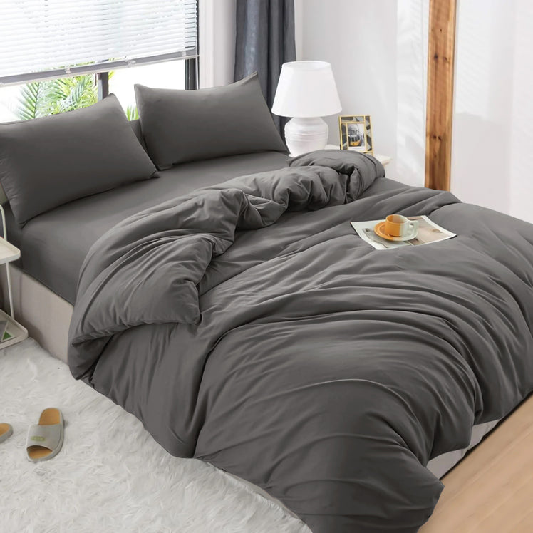 4 Piece Bedding Set Duvet Cover, Pillowcases & Fitted Sheet
