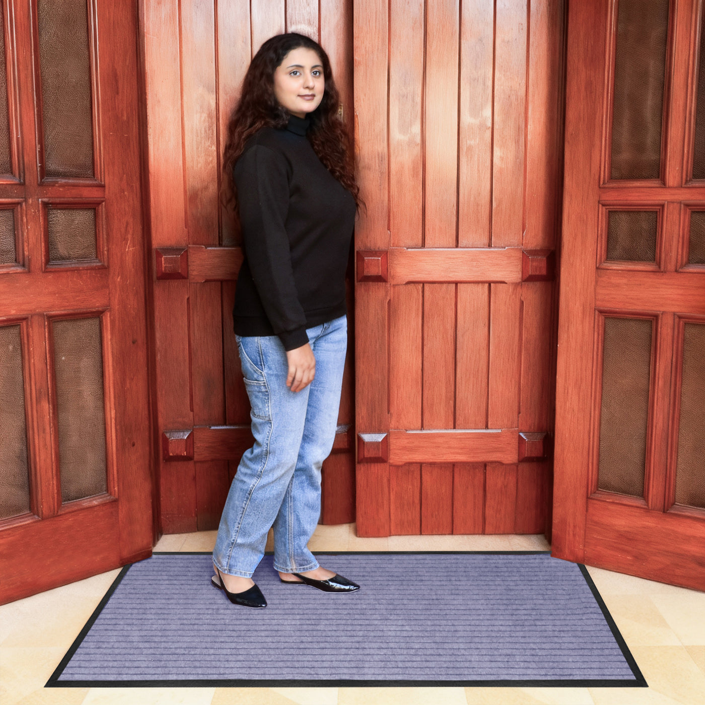 Heavy Duty Rubber Grey Door Mat