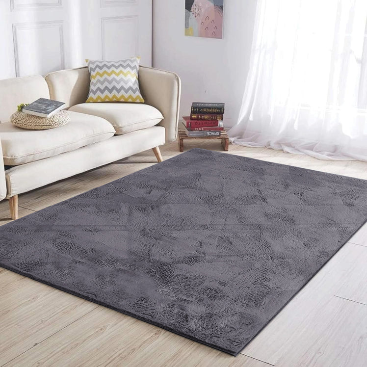 Grey Rabbit Fur Rug