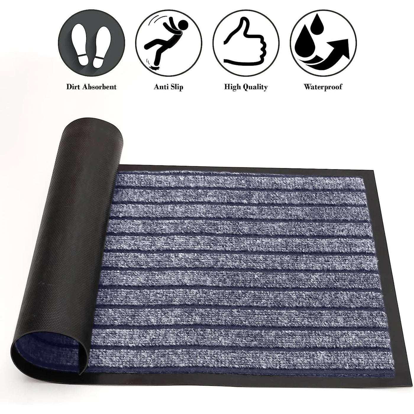 Heavy Duty Rubber Grey Door Mat