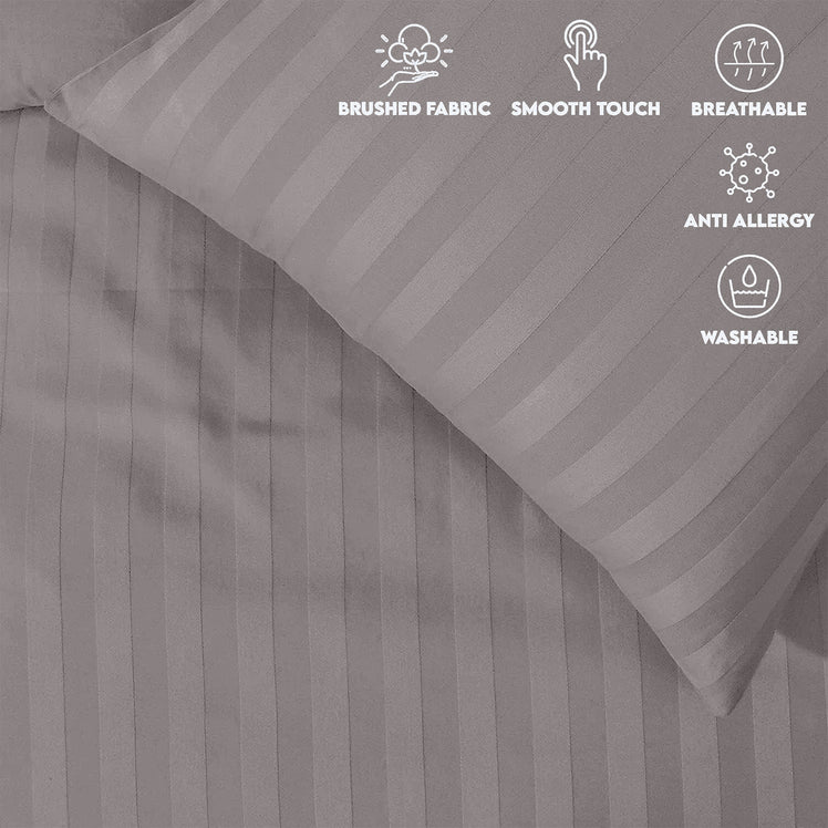 Stripe Duvet Covers Bedding Set with Pillowcases & Fitted Sheet