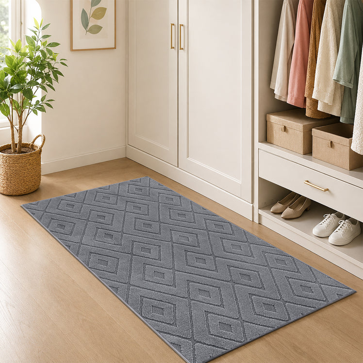 Modern Geometric Tufted Non-Slip High-Low Pattern Rugs