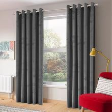 Grey Velvet Eyelet Curtains