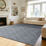 Modern Geometric Tufted Non-Slip High-Low Pattern Rugs