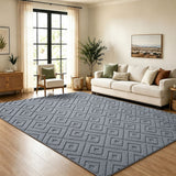 Modern Geometric Tufted Non-Slip High-Low Pattern Rugs