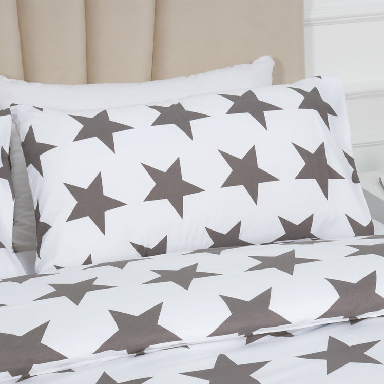 Printed Duvet Cover Grey Star