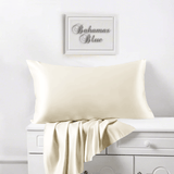 Satin Silk Pillowcases Pair Ivory