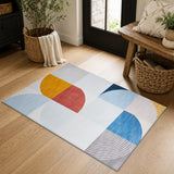 Multicolour Geometric Style Soft Area Rugs For Bedroom