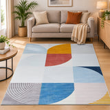 Multicolour Geometric Style Soft Area Rugs For Bedroom