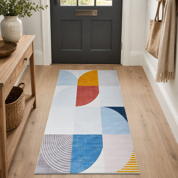 Multicolour Geometric Style Soft Area Rugs For Bedroom