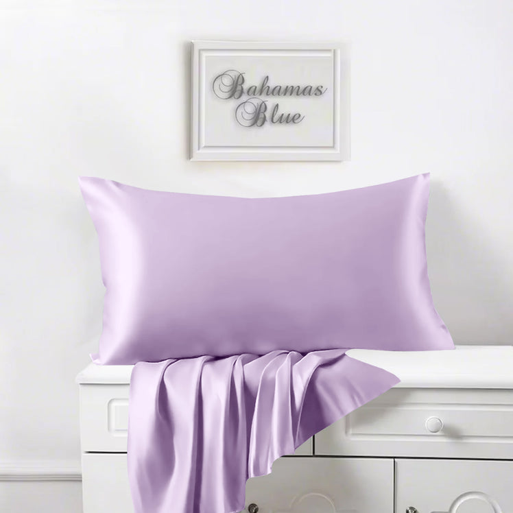 Satin Silk Pillowcases Pair Lavender