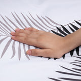leaf design white king size duvet cover
