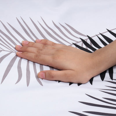 leaf design white king size duvet cover