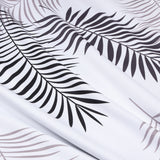 leaf design white single duvet cover