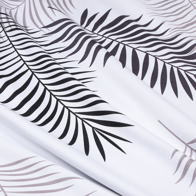 leaf design white single duvet cover