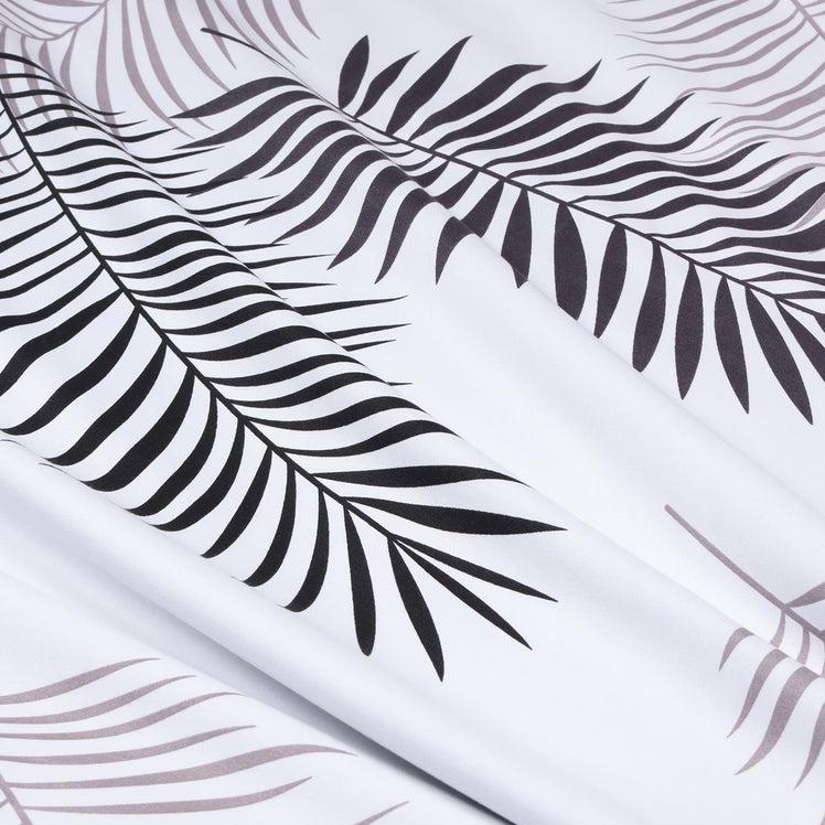 leaf design white single duvet cover