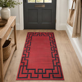 Greeky Non Slip Area Rug Maroon & Black