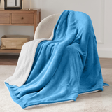 Light Blue Sherpa Throw Blanket