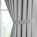 Light Grey Blackout Eyelet Curtains